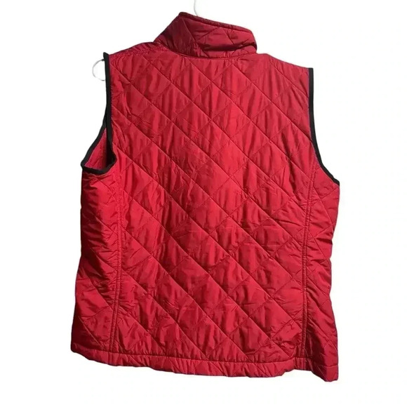 Lauren Ralph Lauren Puffer Vest Women's Dark Red Quilted Snap Pockets Medium - Picture 7 of 7